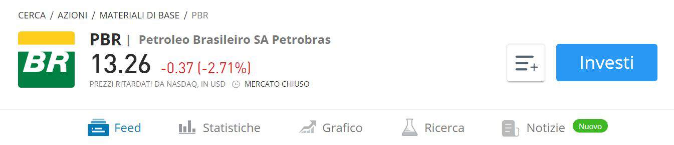 comprare azioni Petrobras su eToro