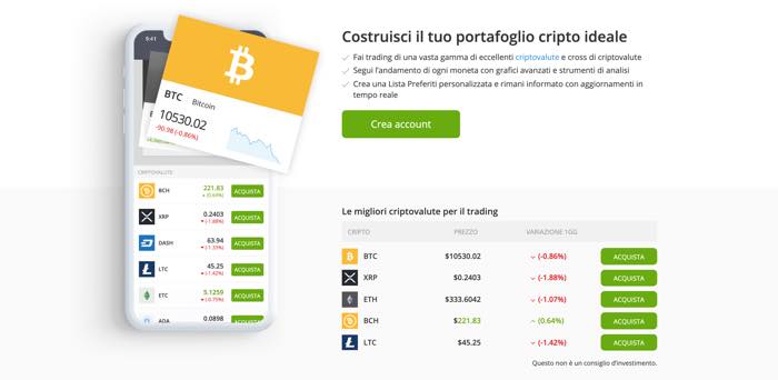 App Trading Criptovalute eToro